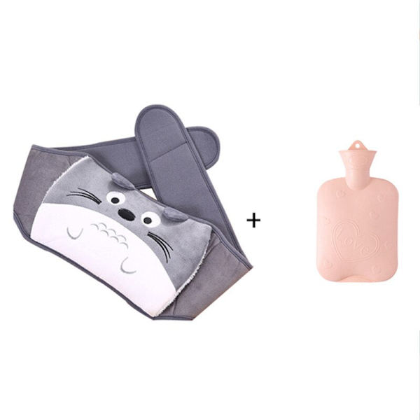 Kawaii-vesipullovyö, suuri käsienlämmitin, söpö eläin kuumavesipullovyö, kuumavesipussi, kuumavesipullon suojus, pullonlämmitin D1 -1000ml Set As  photo