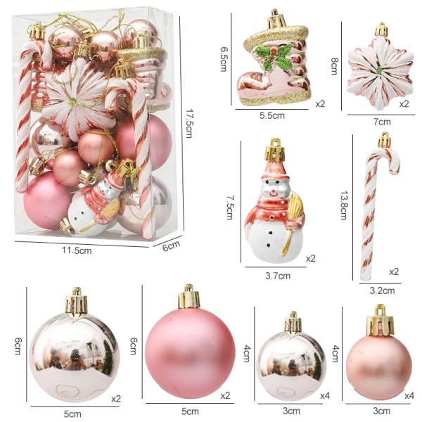29/20 kpl Joulukuusen Palloja Riippuva Koriste Karkkikeppi Mäntykäpy Koristesetti Joulu Kodin Sisustus 2024 Navidad Uusi Vuosi Red-29pcs