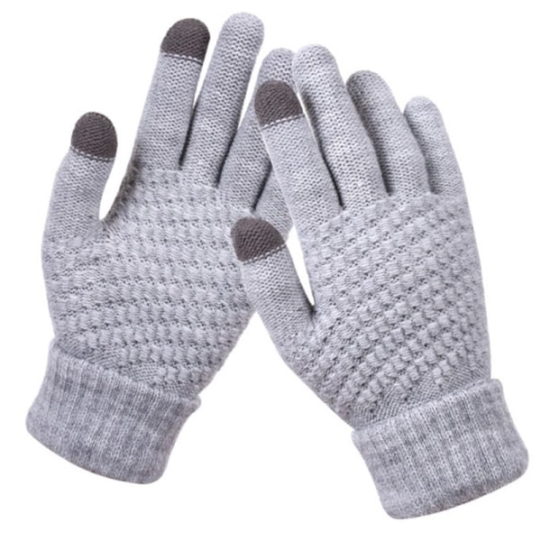 Dame Vinterhansker Strikkede Votter Katteklo Myke Berøringsskjerm Kjørehansker Fingerløse Halvfingerhansker Fløyel Kaninørehansker Style 4-wine red One Size