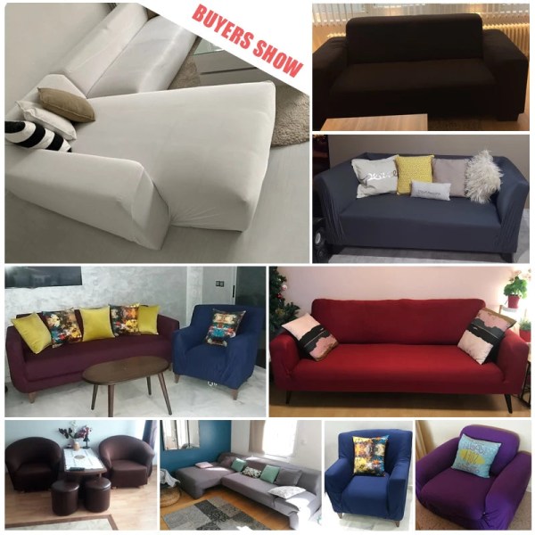 Elastiskt enfärgat sofföverdrag Stretch Tight Wrap Allomfattande sofföverdrag för vardagsrum funda soffa Sofföverdrag Fåtöljöverdrag Color 10 2-seater 145-185cm