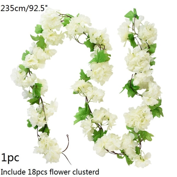 Kunstig Wisteria Blomster Ranke Efeu Blad Guirlande Silke Rose Blomster Rattan Snor Ranke Bryllupsbue Blomst Hjemmehave Dekoration 1pc-Cherry-B01