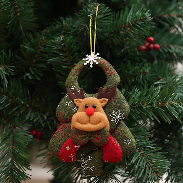 Juldockor Jultomte Snögubbe Älg Leksaker Julfigurer Röd Julgransprydnad Juldekorationer För Hemmet Sitting Snowman
