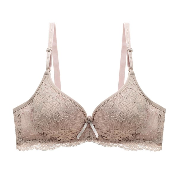 Behåar för Kvinnor Med Bygel Underkläder Spets BH Bralette Sexiga Underkläder Behå BH Topp Beige 42C