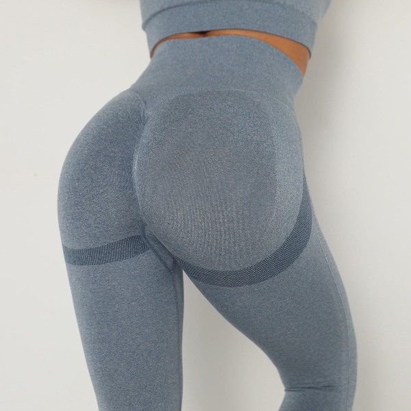 Peach europeiska och amerikanska sömlösa yogabyxor Höft Andas yogakläder Tight hög midja Sport träningsunderdel Kvinnor 6205 trousers-Black M