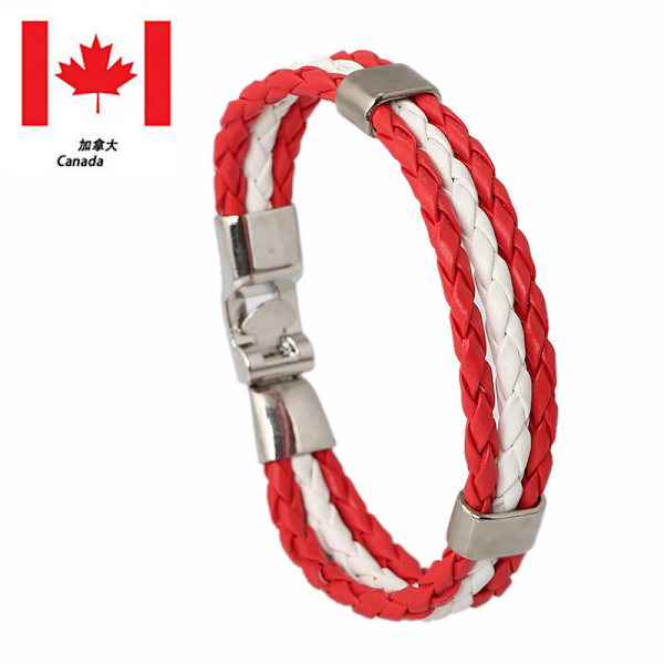 Ornament Vævet Flag Flag Farve Læderarmbånd Pu Imitation Armbånd VM Landearmbånd Lithuania