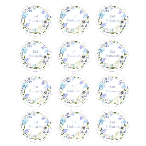 24/48 stk. EID Mubarak Dekorationsklistermærker Ramadan Mubarak Dekoration Islam Muslimsk Festival Favor Gaver Mærker HAJJ Ramadan Kareem A 24pcs