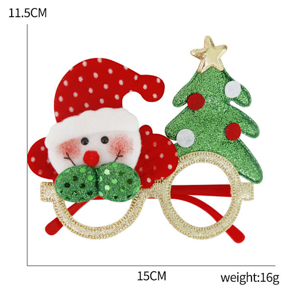 Julepynt Par Børnelegetøj Brilleramme Elgehorn Gammel Mand Lille Træ Julebriller Briller Dekorativ Billedramme Small tree gold glasses