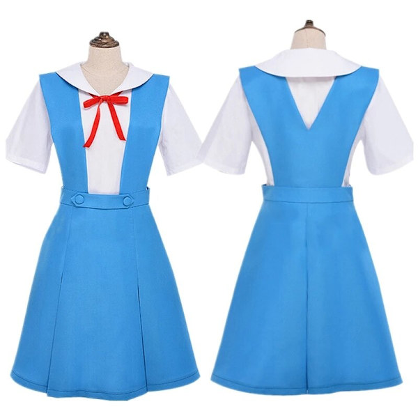 Halloween Japansk Anime Evangelion Kvinnor Cosplay Asuka Langley Soryu Tokyo Ayanami Rei Kostym Skoluniform As picture1 M