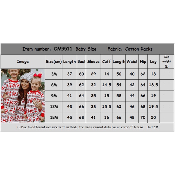 Julpyjamas Matchande familjepyjamas Höstkläder Älg Fritid Pyjamas Förälder-barn kostym Red Adult M