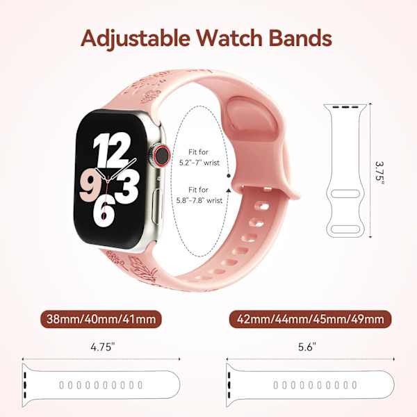 Kellon ranneke Apple Watch iWatch 38/40/41MM Vintage Rose -kelloon