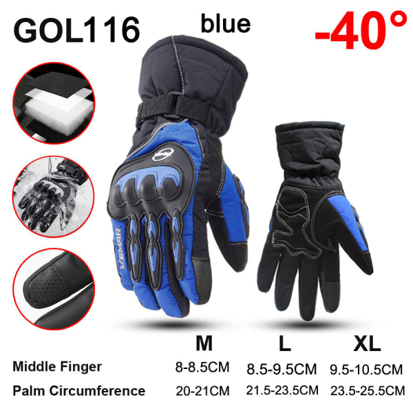 100% Vandtætte Cykelhandsker Vinter Herre Sports Full Finger Termiske Cykel Motorcykel Scooter MTB Landevejscykel Handsker GOL006 Black M