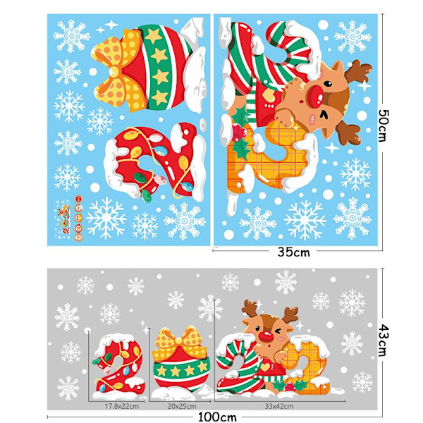 God Jul Fönsterdekaler Jultomte Julgran Väggdekaler God Jul För Hemmet Nyår 2023 Dekal Noel style D
