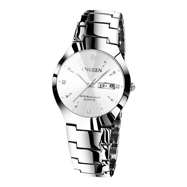 Koreansk Stil Enkel Mode Volframstål Färg Damklocka Studentklocka Herrklocka Damklocka Par Vattentät Ultratunn Herr Quartz Klocka [Women's] black steel-black surface