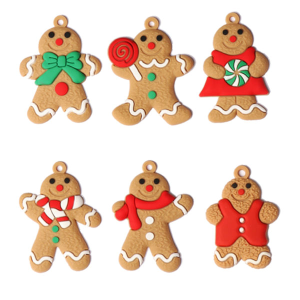 Jul Pepparkaksgubbe PVC Jul Ny Dekoration Julgran Pepparkaksgubbe Snöflinga Hänge Julprodukt jbr04 small size