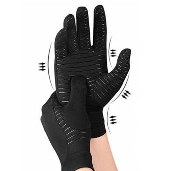 Herrehandsker Kobberfiber Spandex Touch Screen Løb Sports Vinter Varme Termiske Handsker Mænd Fodbold gHandsker Silkehandsker Black XL