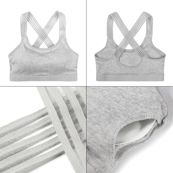 Yoga BH Polstret Push up Sports BH Fitness Sports BH til Kvinder White Free Size