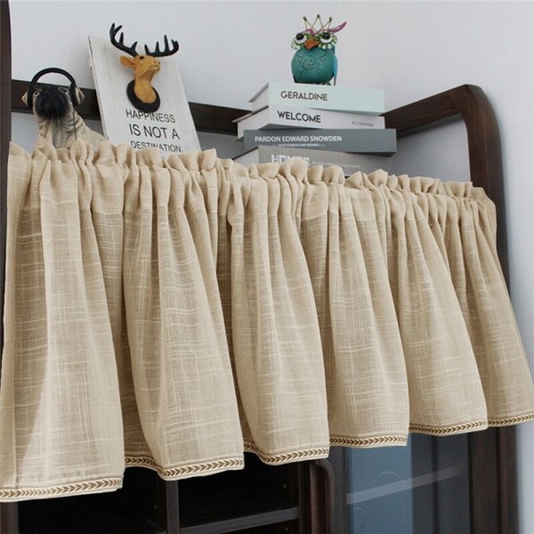 Køkkenskab Gardiner Støvtæt Halvgardin Garderobeskab Overtræk til Karnap Korte Gardiner Dør Partition Skab Drapering D cabinet curtain L 175X45cm