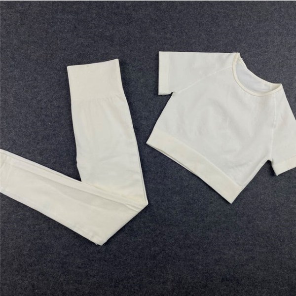Yoga BH Crop top Sports BH Træningssæt Sømløst Polyester Gymnastiksæt 2pcsGreen M