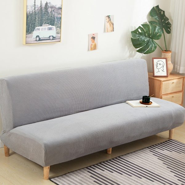 Överdrag Polar Fleece Tyg Ärmlös Bäddsoffa Skydd Enfärgad Utan Armstöd Stor Elastisk Fällbar Möbel Heminredning Bänköverdrag Cyan S 120-155cm