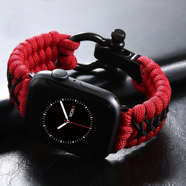 Klockarmband för Apple Watch iWatch 38/40/41mm L storlek röd och svart