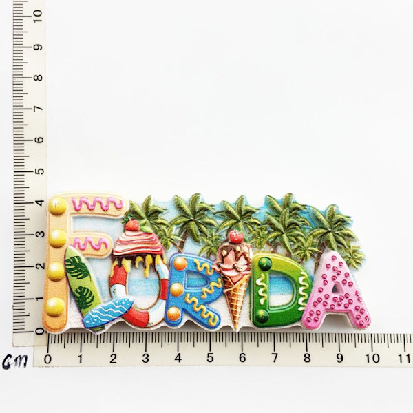 Världsturism Kylskåpsmagnet Souvenir USA Las Vegas Florida Kulturlandskap Kylskåpsdekaler Present Set Heminredning Florida New