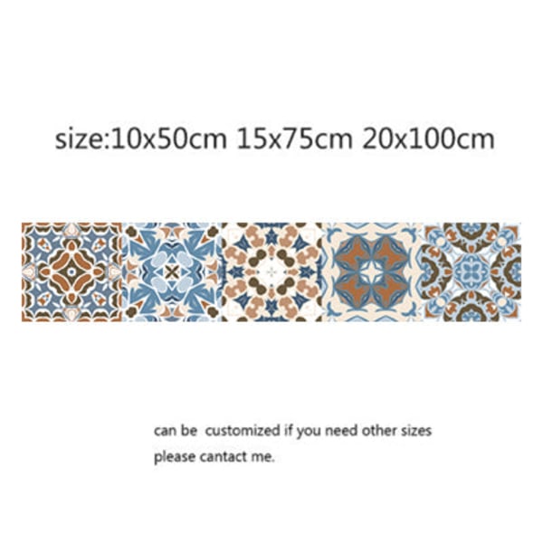 Mosaikklistermärken i arabisk stil för vardagsrum Kök Retro 3D Vattentät väggmålning Dekal Badrumsinredning självhäftande tapeter 11 20x100cm