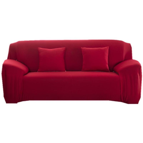 1-4 Sits Fåtöljöverdrag Retro Fåtöljöverdrag Mjukt Sofföverdrag 17 Färger Red 3 seater