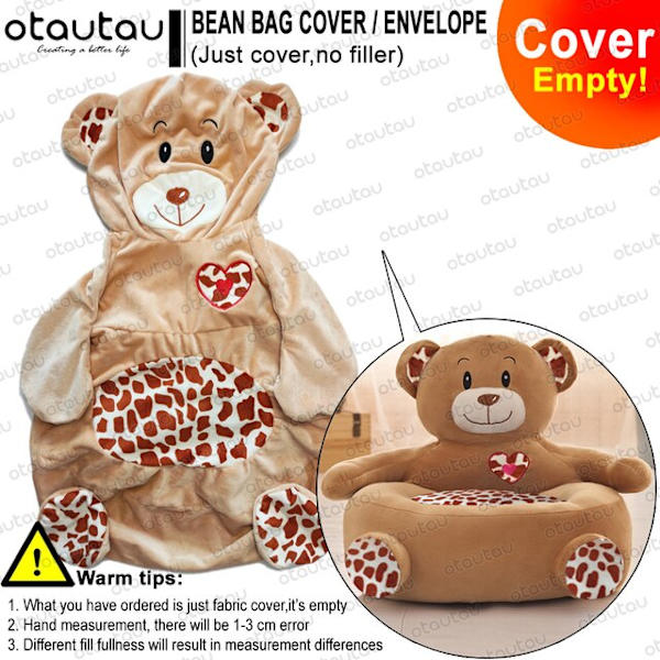 Barn Tecknad Sofföverdrag Sittsäck Stol Söt Puff Ottoman Fåtölj Soffa Mjuk Sammet Golvsits Puff Futon Barnmöbler Gåva yellow bear
