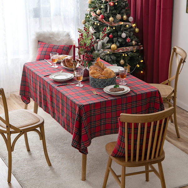 Julhelg Duk Röd Rutig Bordsduk Vardagsrum Dekoration Te Bordsduk Bordsmatta Rektangulär Duk Large plaid red 140*300cm