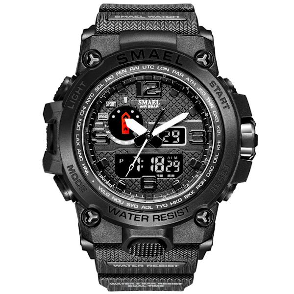 Warwolf 2 Special Forces Självlysande Multifunktionell Vattentät Dubbel Display Herr Mellanstadieelev Sport Utomhus Stor Urtavla Klocka Herr Black and gray