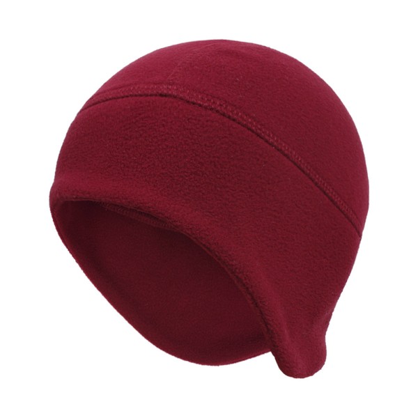 Efterår og Vinter Sport Ridehætte Løb Ny Hat Herre- og Dame Vinterhat Polar Fleece Ærmehætte Let Varm Skihætte #4 wine red Average size