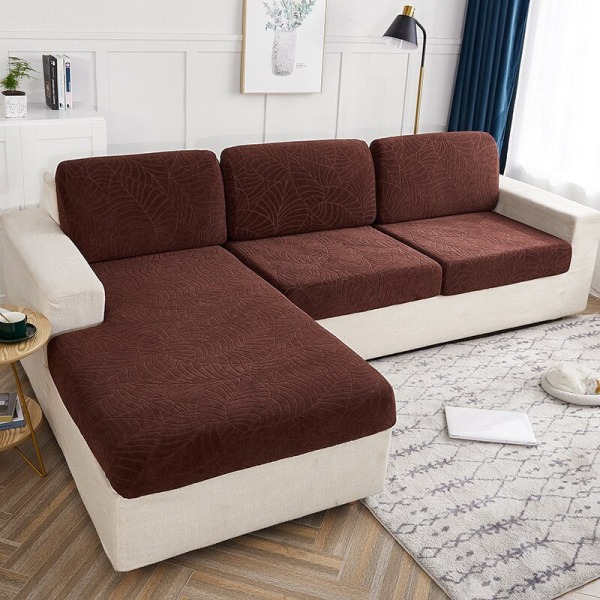 Vanntett trekk til sofa 1/2/3/4 seter, putetrekk, støvtett, tettsittende beskyttelse, jacquard plysjfiber for stue Dark gray X2 SEATER
