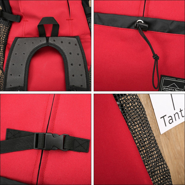 Ryggsäck för utomhusresor, valp, mellanstor hund, för små hundar, andningsbara promenader, fransk bulldogg, bärväskor, husdjurstillbehör Red L-suit 8-16kg
