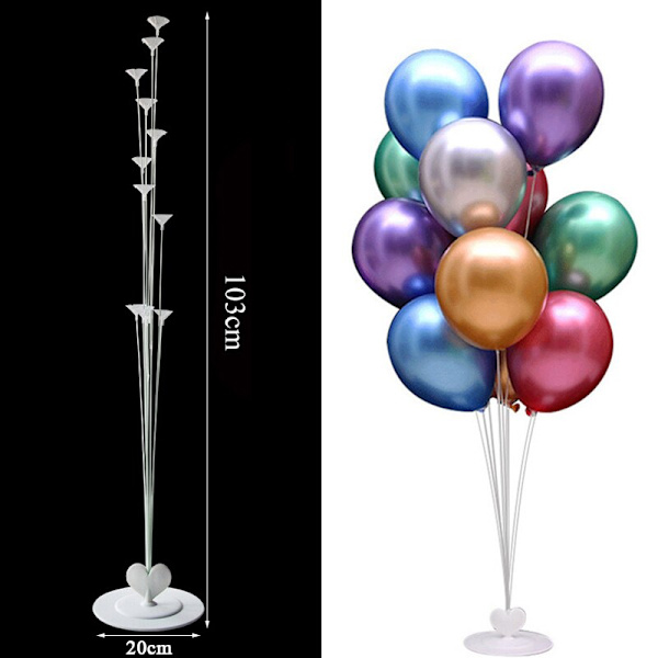 7/11/19 Rør Ballonholder Balloner Stativ Søjle Konfetti Ballon Børnefødselsdag Baby Shower Bryllupsdekoration Forsyninger 1set 11tube stand A