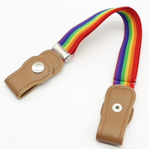 Barnbälte Elastiskt Bälte för Barn Pojkar och Flickor Elastiskt Byxbälte Barn Anti-Fall Byxbälte Tryckknapp Gray bottom 2 yellow strip