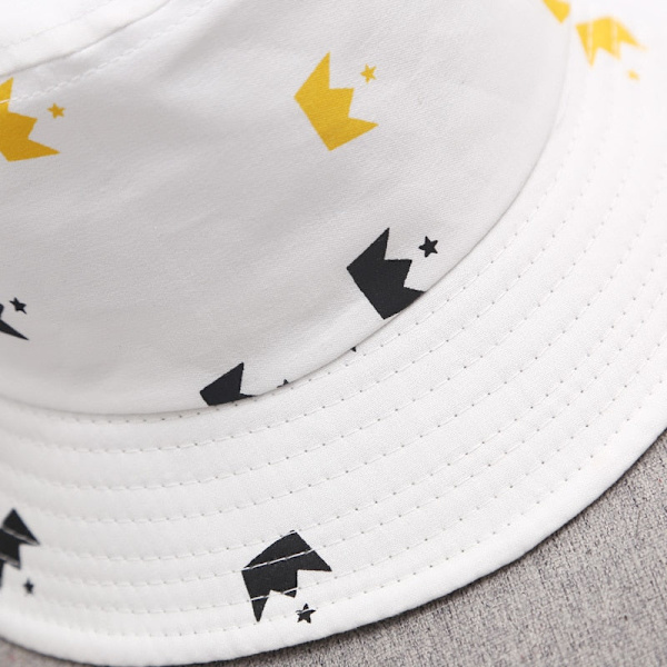 Sommar Baby Solhatt Barn Utomhus Anti UV-skydd Strandhattar Fiskehinkhattar Barn Pojke Flicka Tecknad Fiskarhatt white lemon