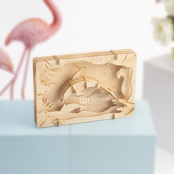 3D Lasten Varhaiskasvatus Lelut Puinen Kolmiulotteinen Palapeli DIY Luova Tiede ja Koulutus Käsintehty C009-Parasaurolophus