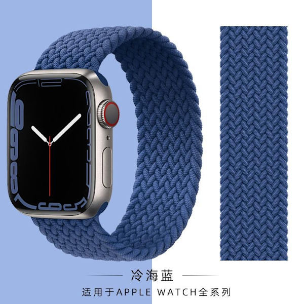 Klockarmband för Apple Watch iWatch 38/40/41MM L-storlek 1-8:e generationen se full serie universalarmband Kall havsblå