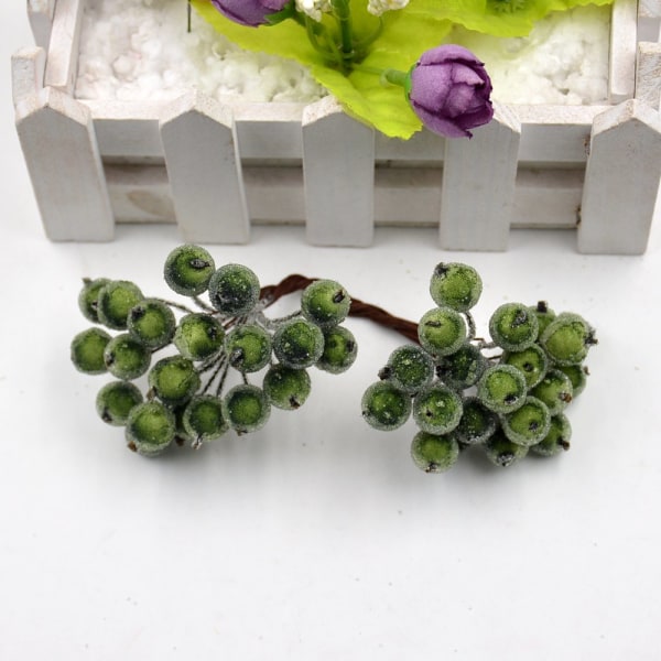 40 stk. Mini Kunstig Blomst Frugt Skum Bær Juledekoration Buket Til Bryllup Hjem Indretning DIY Scrapbooking Bacca Krans A10