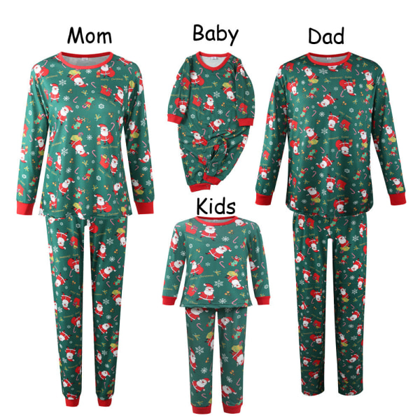 Julpyjamas Matchande familjepyjamasstil Förälder-barn kostym Höst och vinter Dam lösa hemkläder Pyjamas Dam SD009 儿童10Y