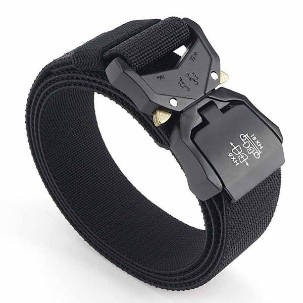 Taktiskt midjeband i nylon för män, elastiskt byxbälte, militär fläktverktygsbälte Plain-Red 125cm