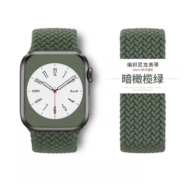 Klockarmband för Apple Watch iWatch 38/40/41mm Storlek M Olivgrön
