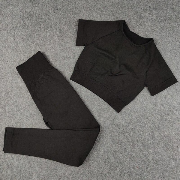 Jooga Rintaliivit Crop Top Urheiluliivit Treenausasu Saumaton Polyesteri Kuntosalisetti 2pcsOrange L