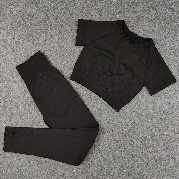 Jooga Rintaliivit Crop Top Urheiluliivit Treenausasu Saumaton Polyesteri Kuntosalisetti 2pcsPurple M