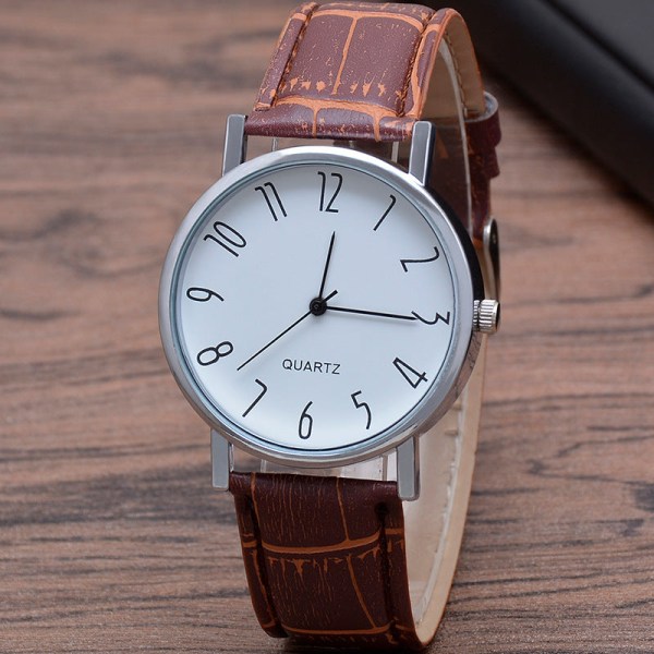 Gave Tre Øyne Herreklokke Herre Quartz Klokke Blått Lys Glass Rem Klokke Herreklokke D white surface black belt