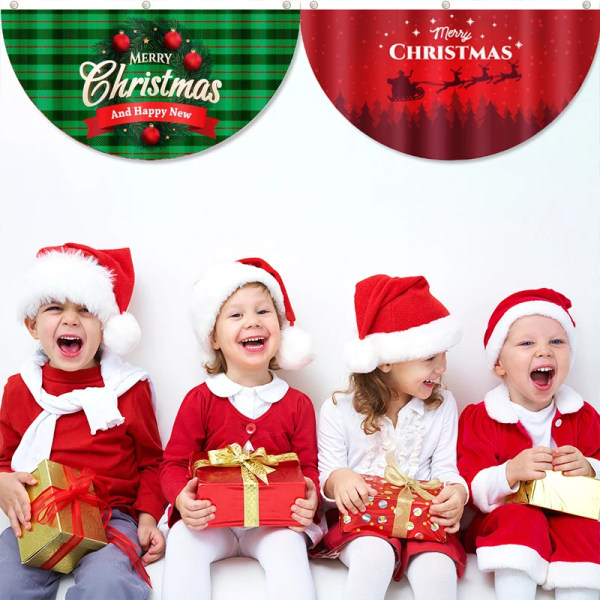 Jul Utomhus Fläktformad Flagga Banner Juldekoration för Hemmet 2023 Jul Drop Ornament Xmas Navidad Gåva Nyår 2023 C