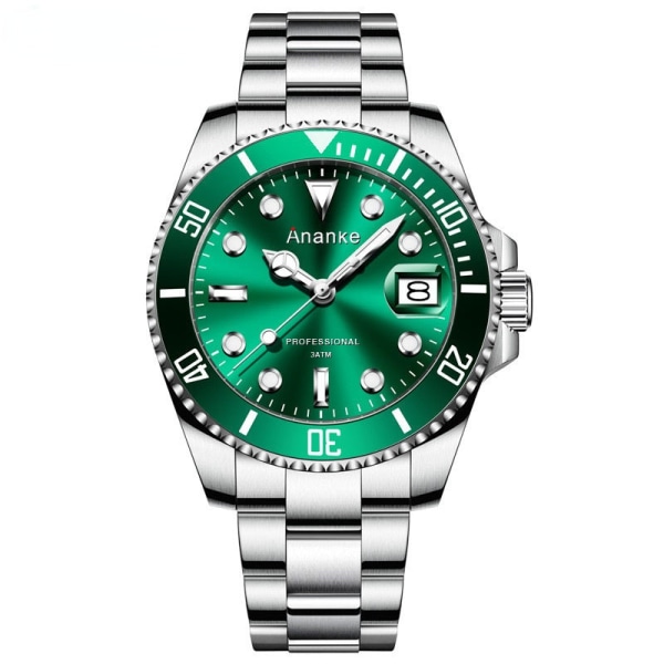 Miesten kello Labor Green Submariner -kello, valaiseva, vedenpitävä, ei-mekaaninen kvartsikello An1703