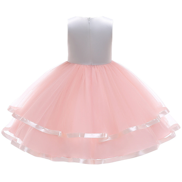 Flickors Enhörningsklänning Prinsessklänning Barnkjol Julklänning Tyllklänning Barnklänning D0042 Rose Red