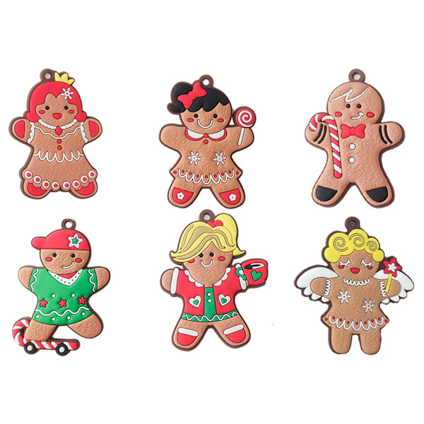 Jul Pepparkaksgubbe PVC Jul Ny Dekoration Julgran Pepparkaksgubbe Snöflinga Hänge Julprodukt jbr22