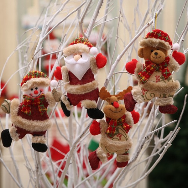 Juldockor Jultomte Snögubbe Älg Leksaker Julfigurer Röd Julgransprydnad Juldekorationer För Hemmet MERRY white